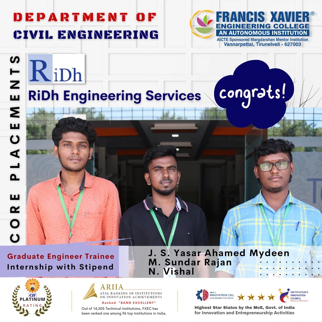 Core Placements News & Events Francis Xavier Engineering College